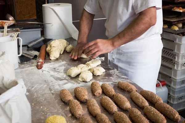 Baker working at Golosaria 2013 in Milan, Italy — Stock Photo, Image