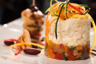 Pirinç ve sebze Golosaria 2013 Milan, İtalya, Şef tarafından yorumlanan