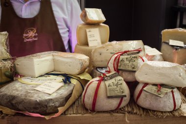 tipik İtalyan peyniri tekerleklere golosaria 2013 Milano, İtalya