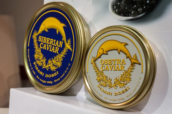 Caviar italiano no Golosaria 2013 em Milão, Itália — Fotografia de Stock