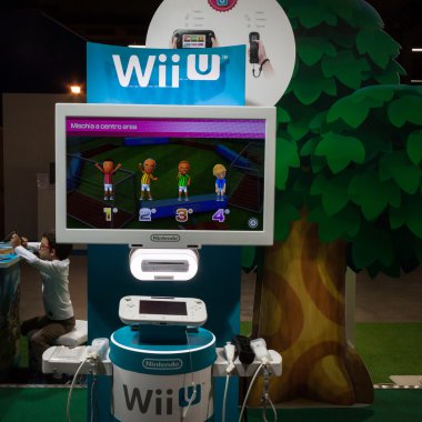 Nintendo Wii stand at G! come giocare in Milan, Italy clipart