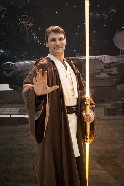 Jedi cosplay at G! come giocare in Milan, Italy — Stock Photo, Image