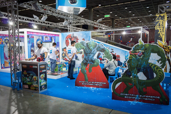 Detail of Hasbro stand at G! come giocare in Milan, Italy