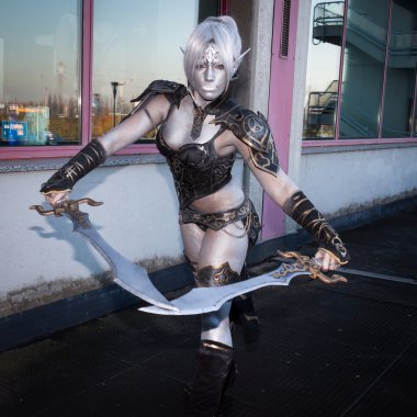 icomix Milan, İtalya, poz cosplayer