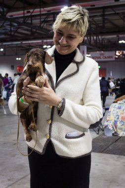 insanlar ve Köpekler köpekler uluslararası sergi Milan, İtalya
