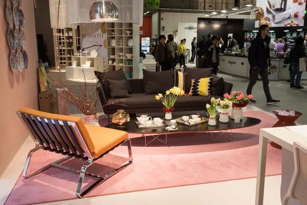 Woninginrichting op display op homi, huis internationale show in Milaan, Italië — Stockfoto