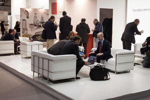 People visiting HOMI, home international show in Milan, Italy