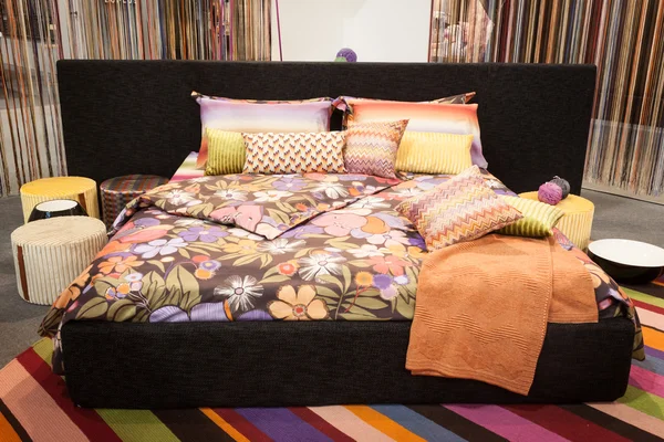 Missoni bed linen on dispaly at HOMI, home international show in Milan, Italy — Stock Photo, Image
