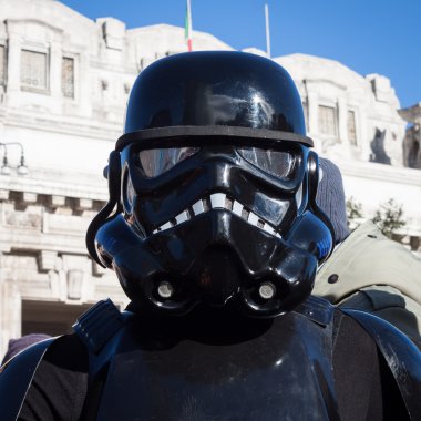 People of 501st Legion take part in the Star Wars Parade in Milan, Italy clipart