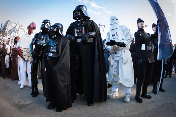 People of 501st Legion take part in the Star Wars Parade in Milan, Italy — Stock Photo, Image