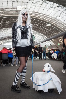 Milan, İtalya, festival del fumetto kongresinde poz cosplayer