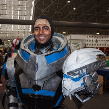 Milan, İtalya, festival del fumetto kongresinde poz cosplayer