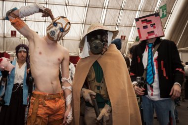 Milan, İtalya, festival del fumetto kongresinde poz cosplayers