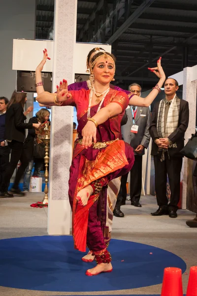 Indian dancers performing at Bit 2014, international tourism exchange in Milan, Italy