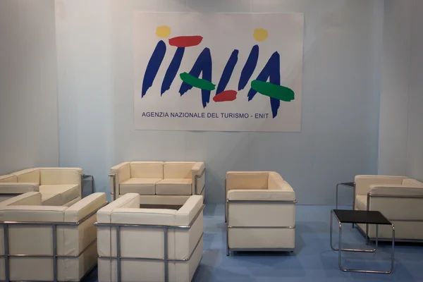 Stand vide au Bit 2014, échange touristique international à Milan, Italie — Photo