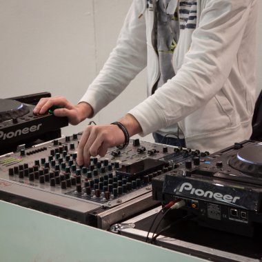 Dj set at Mipap trade show in Milan, Italy clipart