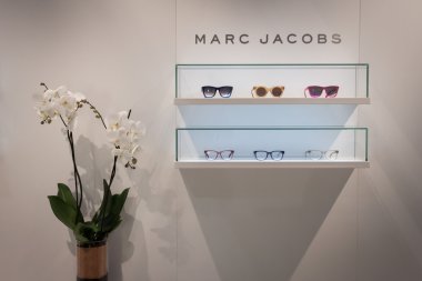 Marc Jacobs glasses on display at Mido 2014 in Milan, Italy clipart