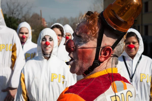 Artiesten die deelnemen aan Milaan clown festival 2014 — Stockfoto