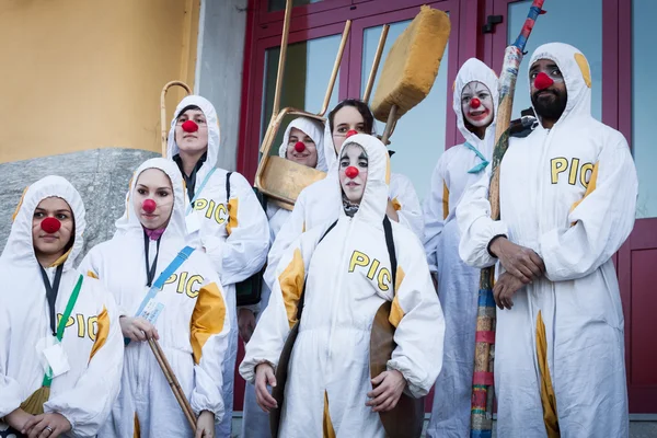 Artiesten die deelnemen aan Milaan clown festival 2014 — Stockfoto