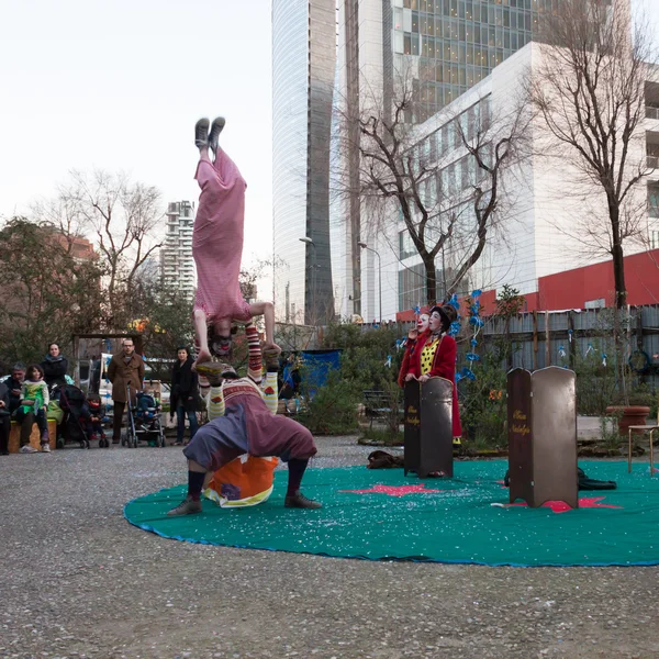 Performers taking part in Milan Clown Festival 2014 — Stock Photo, Image