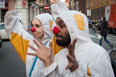 Milano'da yer alan iki palyaço palyaço Festivali 2014