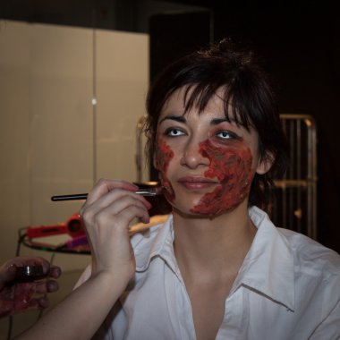 Zombie makeup at Cartoomics 2014 in Milan, Italy clipart
