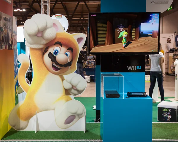 Nintendo stand at Cartoomics 2014 in Milan, Italy — Stock Photo, Image