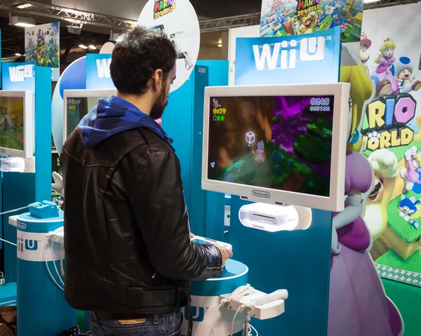 Nintendo stand at Cartoomics 2014 in Milan, Italy — Stock Photo, Image