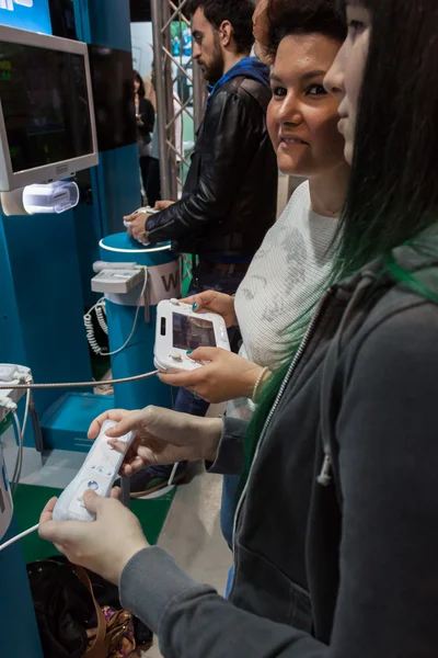 Nintendo stand at Cartoomics 2014 in Milan, Italy — Stock Photo, Image