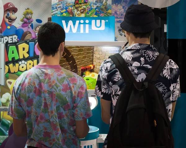 Nintendo stand at Cartoomics 2014 in Milan, Italy — Stock Photo, Image