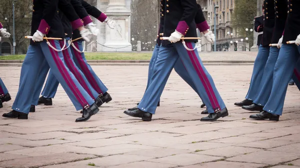 Militaire school cadetten deel te nemen aan de eed ceremonie — Stockfoto