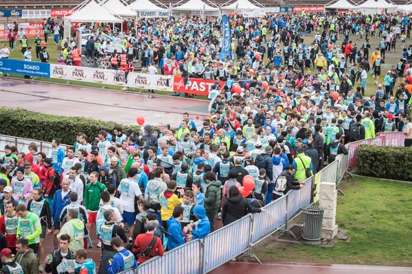 Athletes taking part in Stramilano half marathon — Stock Photo, Image