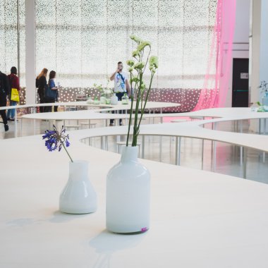 Flowers at Ventura Lambrate space during Milan Design week clipart