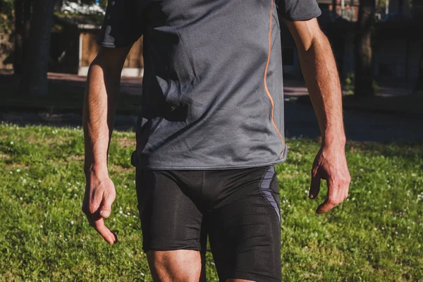 Detail eines Athleten, der sich auf das Laufen vorbereitet — Stockfoto