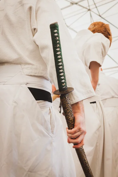 Katana miecz orient festiwalu w Mediolanie, Włochy — Zdjęcie stockowe