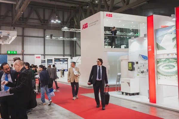 People visiting Solarexpo 2014 in Milan, Italy