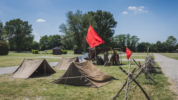 Vintage Russian camp at Militalia in Milan, Italy — Stock Photo, Image