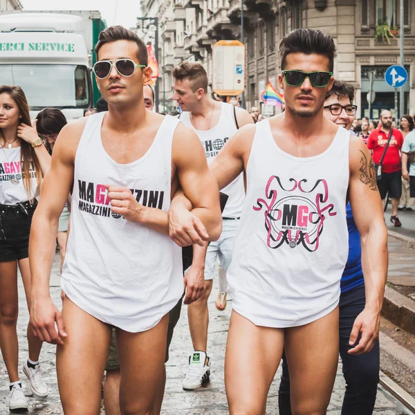 People taking part in Milano Pride 2014, Italy — Stock Photo, Image