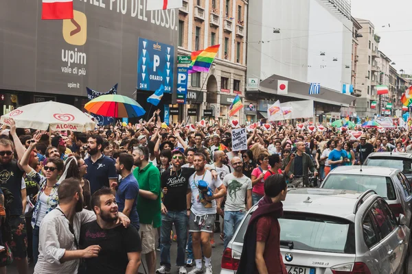 People taking part in Milano Pride 2014, Italy — Stock Photo, Image