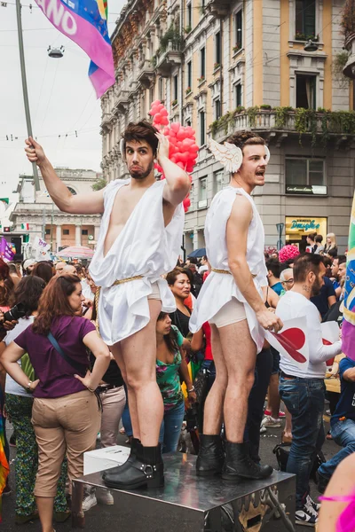 Ludzie biorący udział w milano duma 2014, Włochy — Zdjęcie stockowe