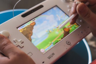 Beyaz nintendo wii u gamepad cihazı kapatın