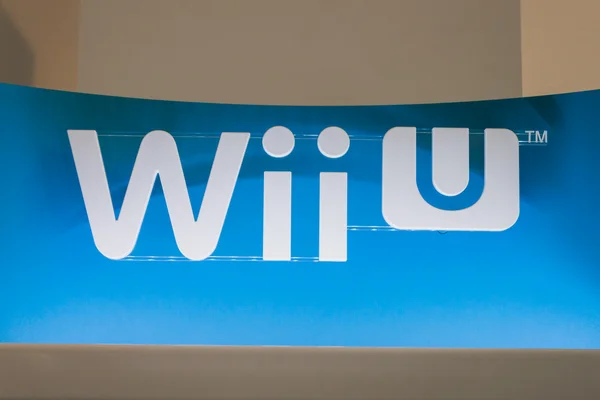 Крупный план логотипа Nintendo Wii U — стоковое фото