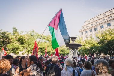 Gazze Şeridi milan, İtalya bombalama karşı protesto insanlar