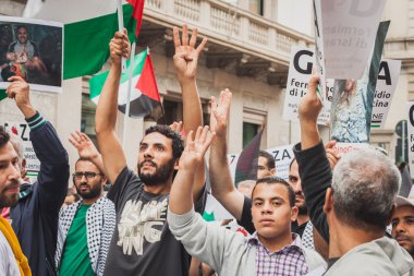 Gazze Şeridi milan, İtalya bombalama karşı protesto insanlar