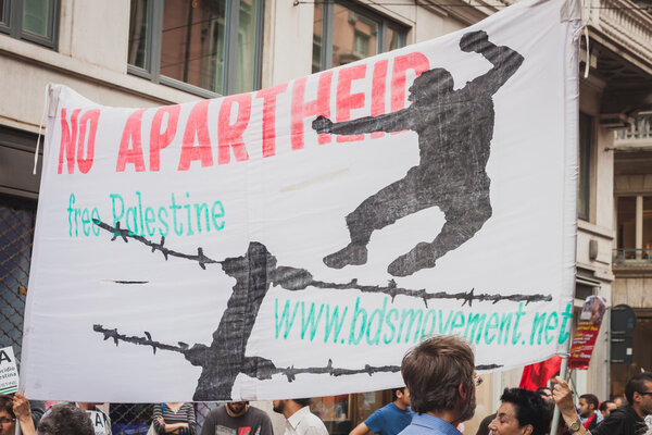 People protesting against Gaza strip bombing in Milan, Italy