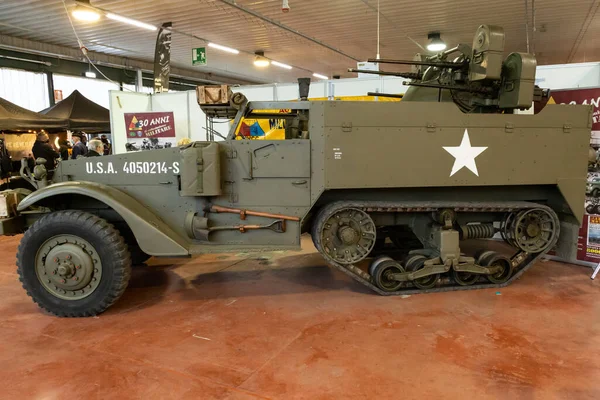 Milan Italy October Ww2 American Vehicle Seen Militalia Exhibition Dedicated — Stock Photo, Image