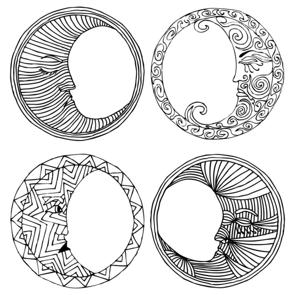 四个月亮 — 图库矢量图片