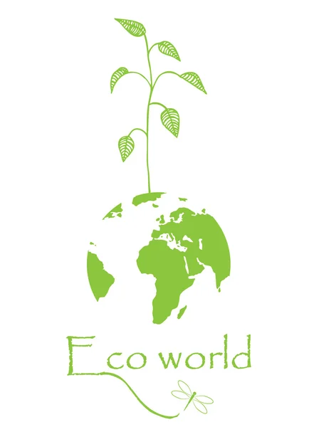 Eco wereld illustratie — Stockvector