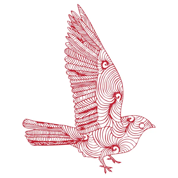 Pájaro rojo — Vector de stock