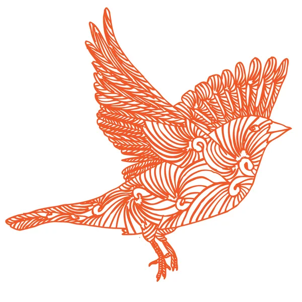 Pássaro laranja — Vetor de Stock